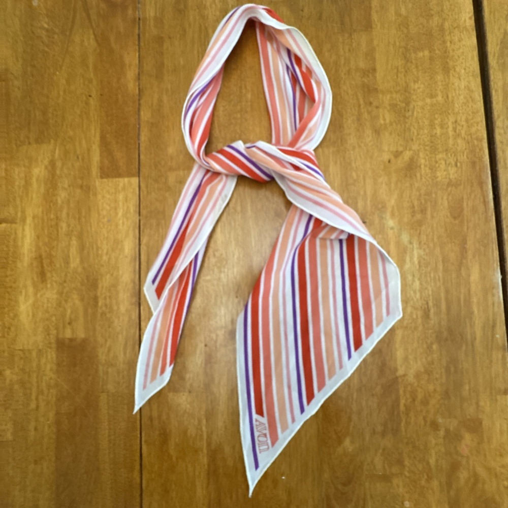 Vintage Avon Scarf Stripe light weight Scarf 8"X 58"